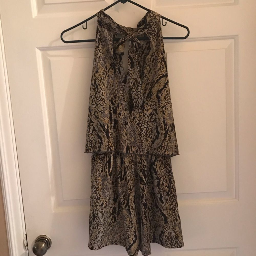 Fabrik Shorts Halter Backless Python Romper - image 3